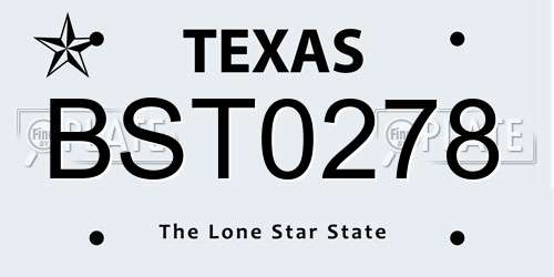 BST0278 Texas License Plate