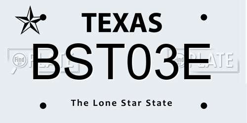 BST03E Texas License Plate