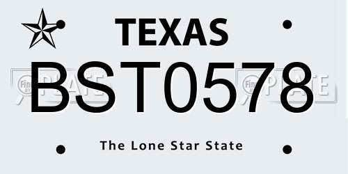 BST0578 Texas License Plate