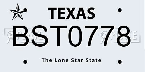 BST0778 Texas License Plate