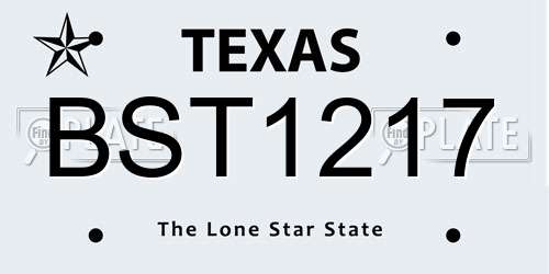 BST1217 Texas License Plate