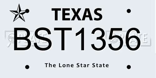 BST1356 Texas License Plate