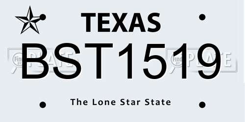 BST1519 Texas License Plate