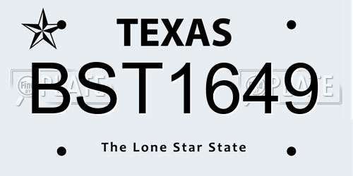 BST1649 Texas License Plate