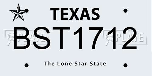 BST1712 Texas License Plate