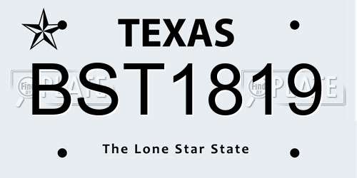 BST1819 Texas License Plate