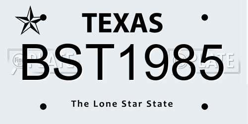 BST1985 Texas License Plate