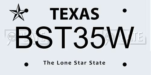 BST35W Texas License Plate