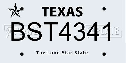 BST4341 Texas License Plate