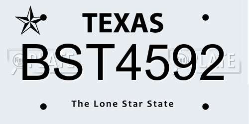BST4592 Texas License Plate