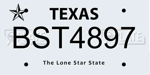 BST4897 Texas License Plate