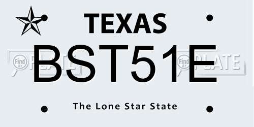 BST51E Texas License Plate