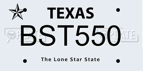 BST550 Texas License Plate