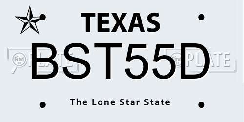BST55D Texas License Plate