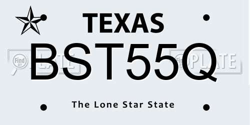 BST55Q Texas License Plate