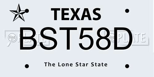 BST58D Texas License Plate