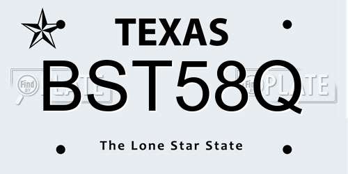 BST58Q Texas License Plate