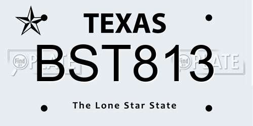 BST813 Texas License Plate