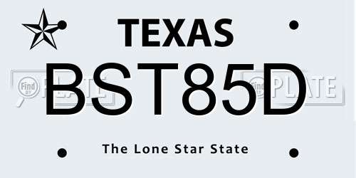 BST85D Texas License Plate
