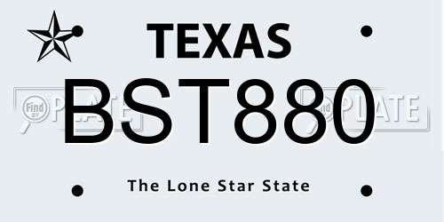 BST880 Texas License Plate