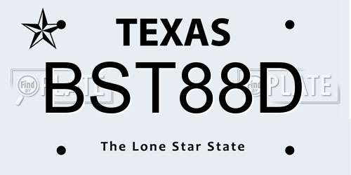 BST88D Texas License Plate