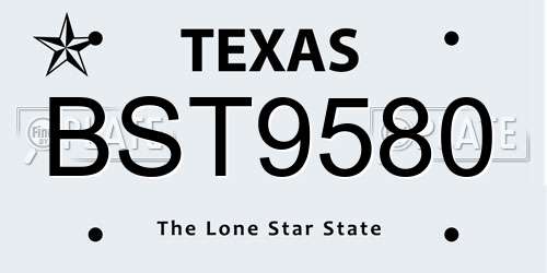 BST9580 Texas License Plate