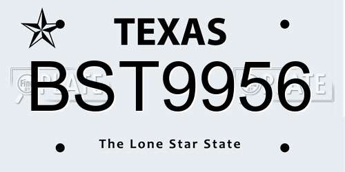 BST9956 Texas License Plate