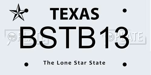 BSTB13 Texas License Plate