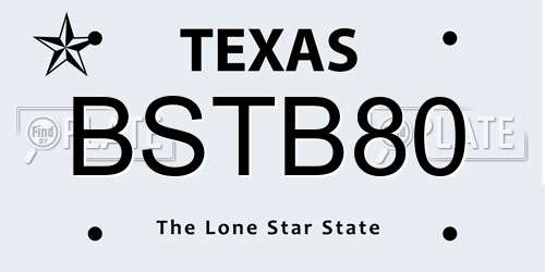 BSTB80 Texas License Plate