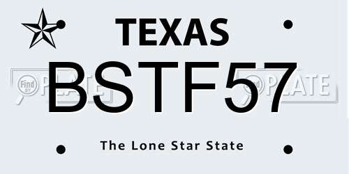 BSTF57 Texas License Plate