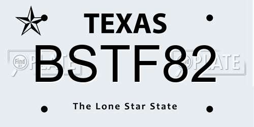 BSTF82 Texas License Plate