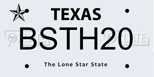 BSTH20 Texas License Plate