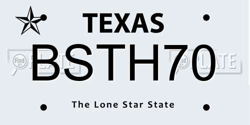 BSTH70 Texas License Plate