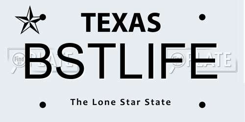 BSTLIFE Texas License Plate