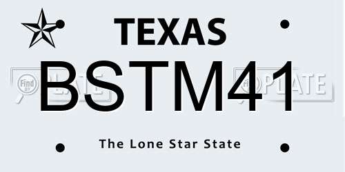 BSTM41 Texas License Plate