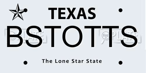 BSTOTTS Texas License Plate
