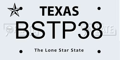 BSTP38 Texas License Plate