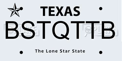 BSTQTTB Texas License Plate