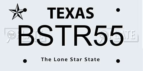 BSTR55 Texas License Plate