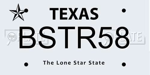 BSTR58 Texas License Plate