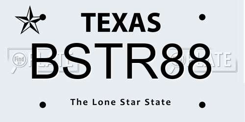 BSTR88 Texas License Plate