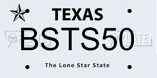 BSTS50 Texas License Plate
