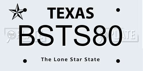 BSTS80 Texas License Plate
