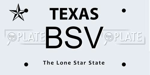 BSV Texas License Plate