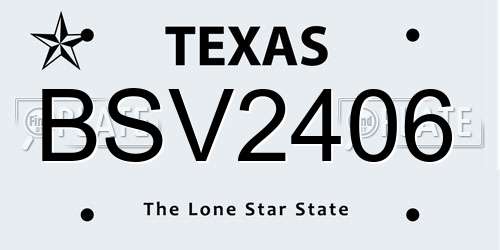 BSV2406 Texas License Plate