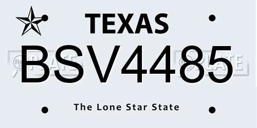 BSV4485 Texas License Plate