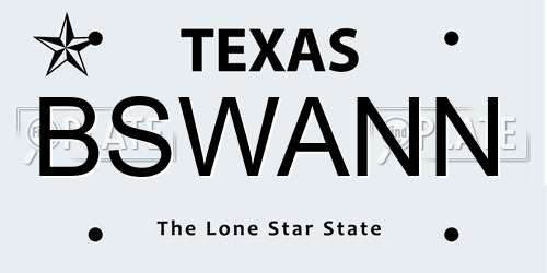 BSWANN Texas License Plate