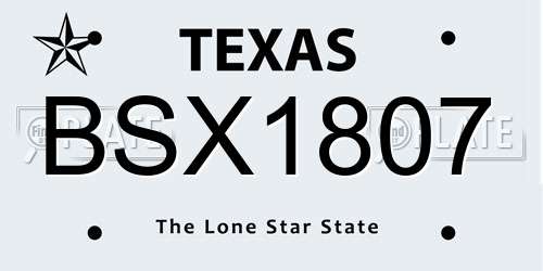 BSX1807 Texas License Plate