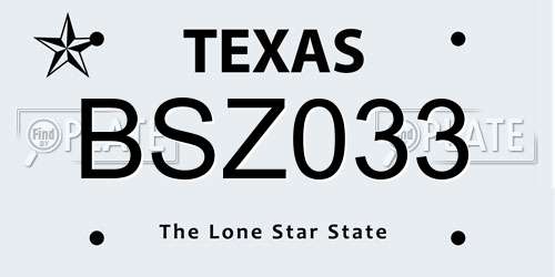 BSZ033 Texas License Plate