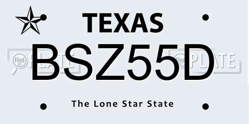 BSZ55D Texas License Plate